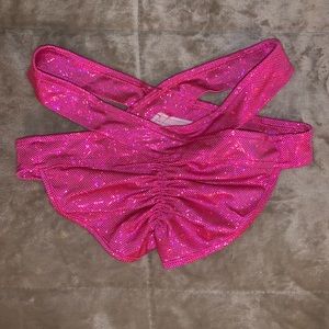 Pink Scrunch Back Bottoms - iHeartRaves